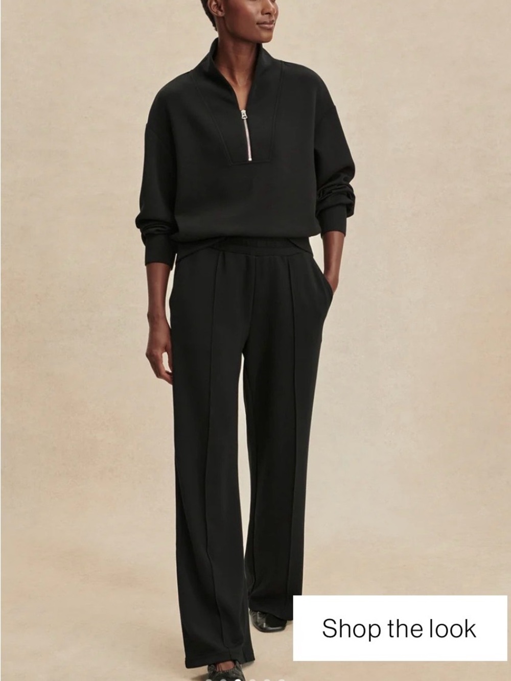 Varley the Black High-Rise double soft Wide-Leg Pants $132 L